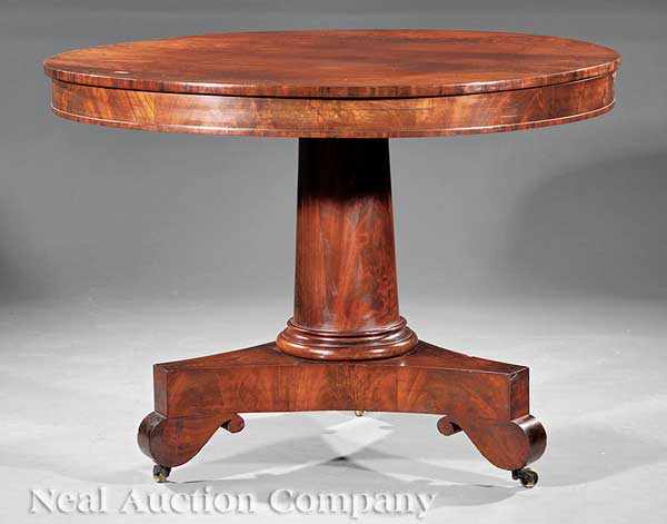 Appraisal: An American Classical Carved Mahogany Center Table early th c