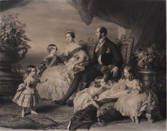 Appraisal: A LARGE MONOCHROME ENGRAVING after F Winterhalter Queen Victoria and