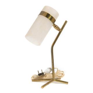 Appraisal: European Tripod Desk Lamp European Tripod Brass Desk Lamp Frosted