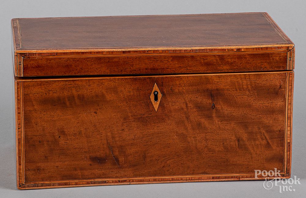 Appraisal: Georgian mahogany tea caddy th c Georgian mahogany tea caddy