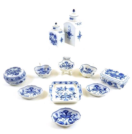 Appraisal: th C Meissen Blue Onion pattern dishware eleven pieces total