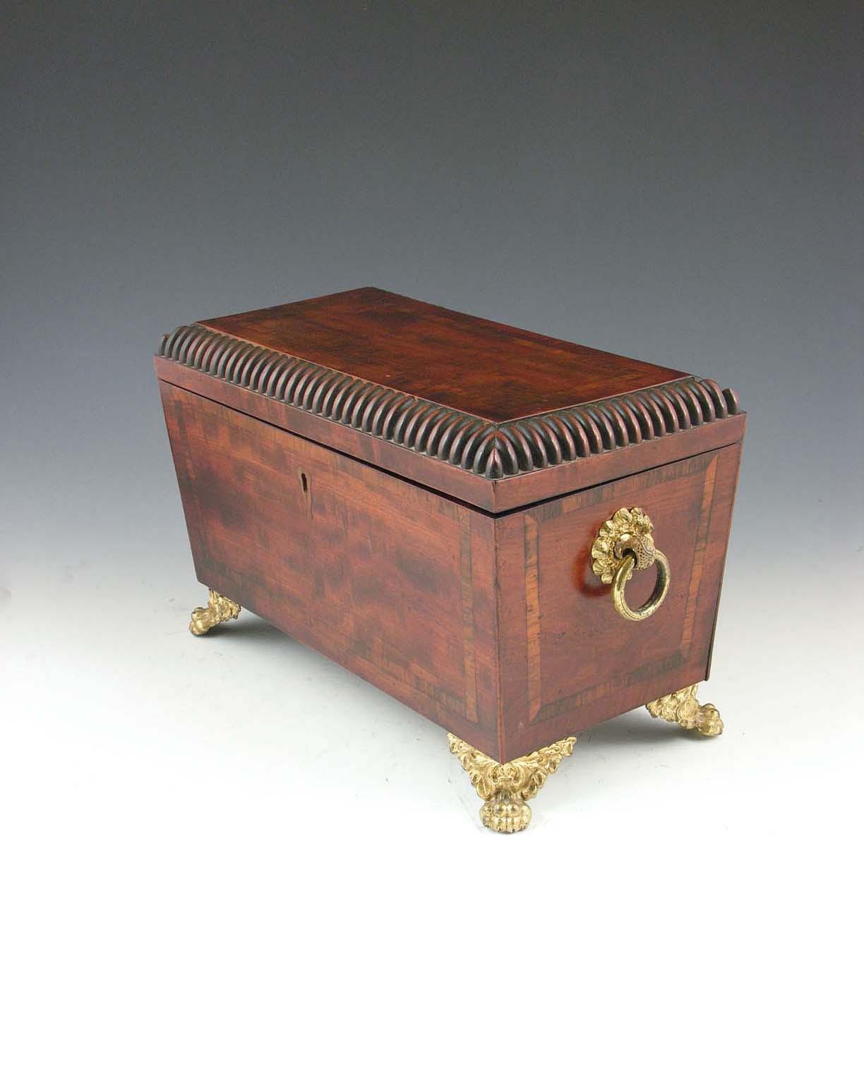 Appraisal: A George IV mahogany tea chest