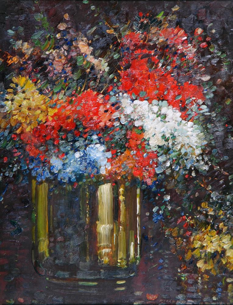 Appraisal: KERSHAW SCHOFIELD - Still Life with Flowers in a Glass