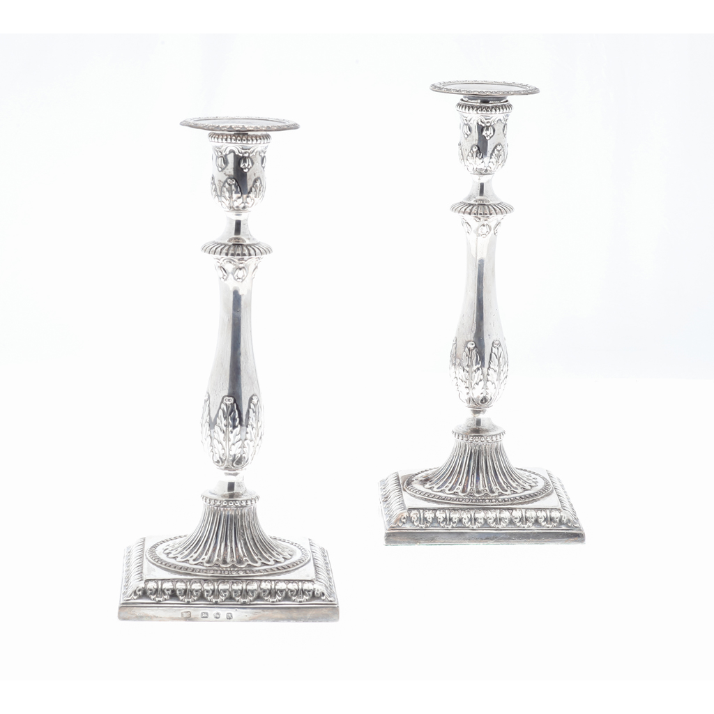 Appraisal: A matched pair of George III table candlesticks IC and