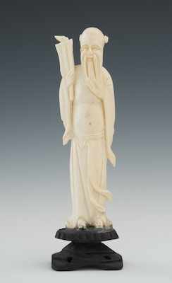 Appraisal: A Carved Ivory Figure of Shou Lao Overall apprx H