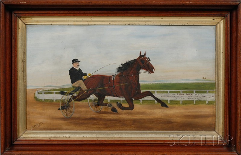 Appraisal: American School Late th Century Portrait of Trotting Horse Frank