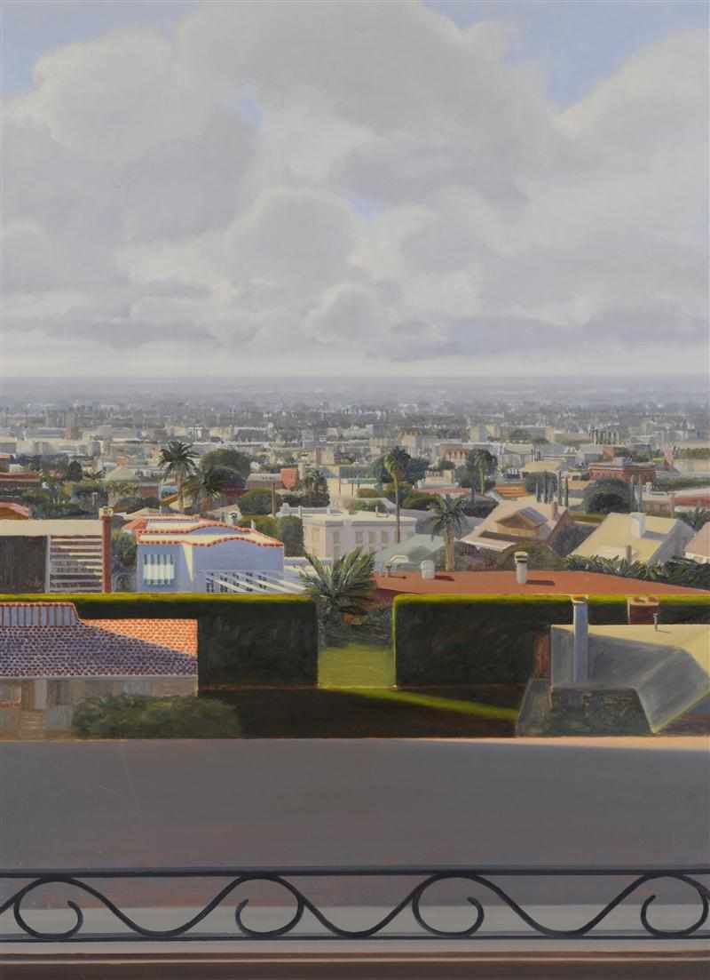 Appraisal: LARRY COHEN b VIEW FROM TAFT FRANKLIN STREET Oil on