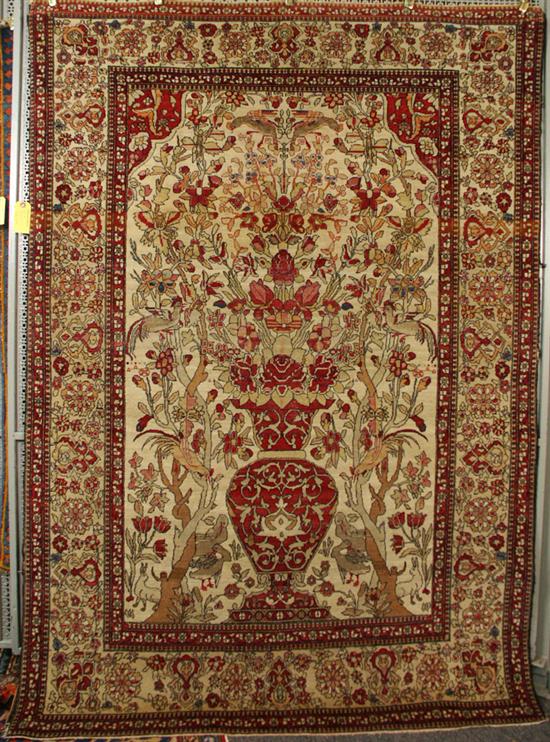 Appraisal: ISPHAHAN PRAYER RUG Persia ca feet inches x feet inches