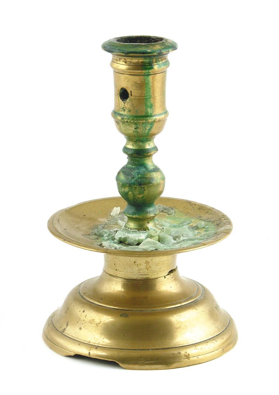 Appraisal: A th century brass candlestick