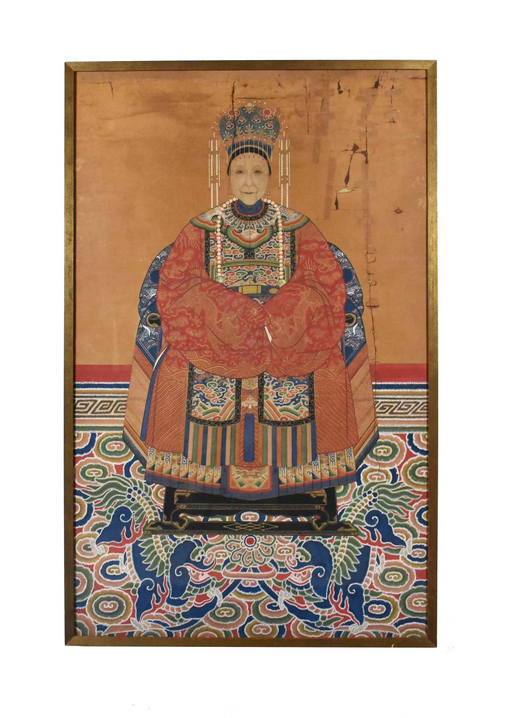 Appraisal: CHINESE ANCESTRAL PORTRAIT OF NOBLE WOMAN th Century Painted on