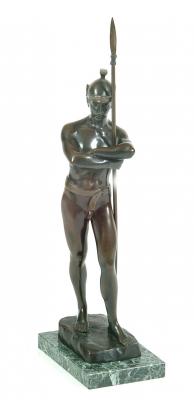 Appraisal: PAUL SCHMIDT FELLING German - Awaiting Orders bronze male figure