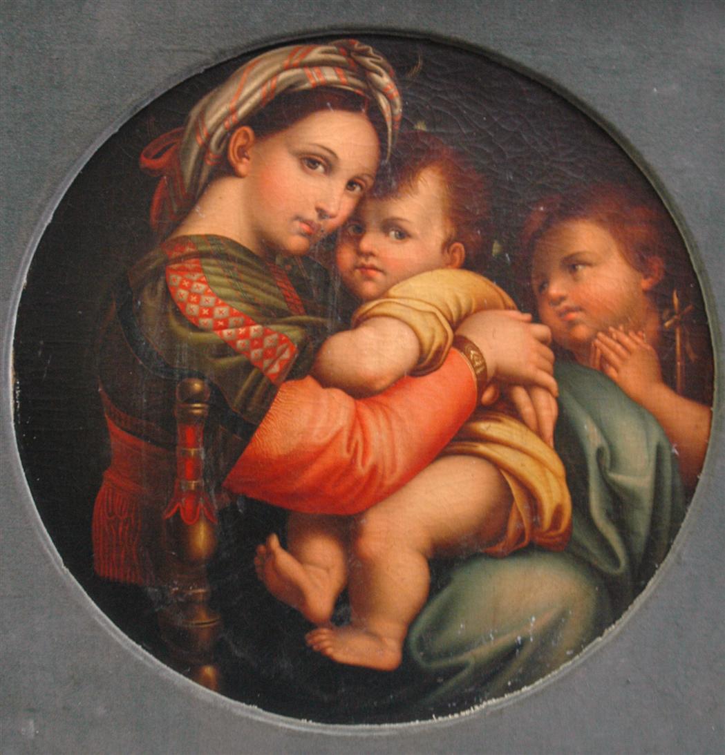 Appraisal: After Raphael La Madonna della Sedia Oil on canvas within