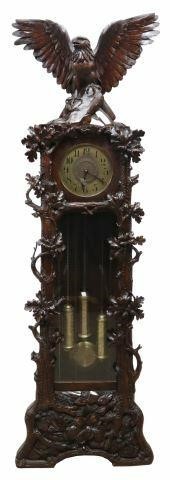 Appraisal: Finely carved Black Forest grandfather clock Germany early th c