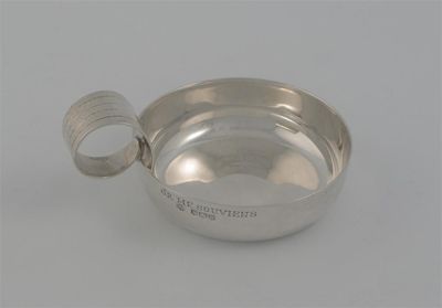 Appraisal: A modern wine taster with a reeded handle inscribed JE