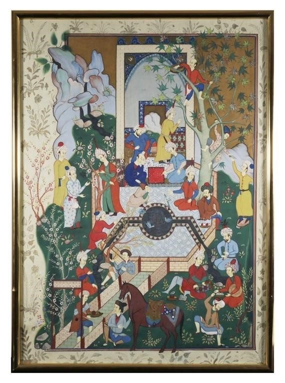 Appraisal: MUGHAL STYLE GOUACHE PAINTING INDIA TH C Mughal gouache painting