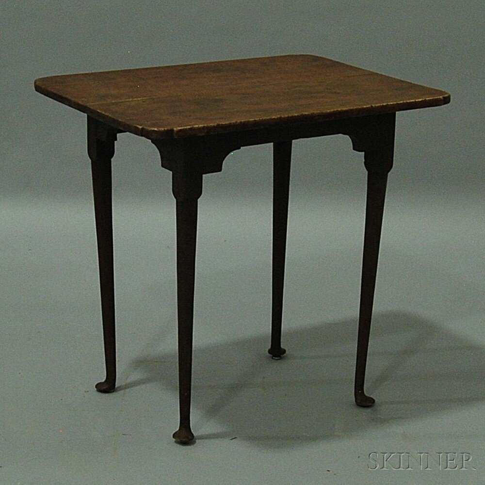 Appraisal: Queen Anne Red-painted Tea Table New England mid to late