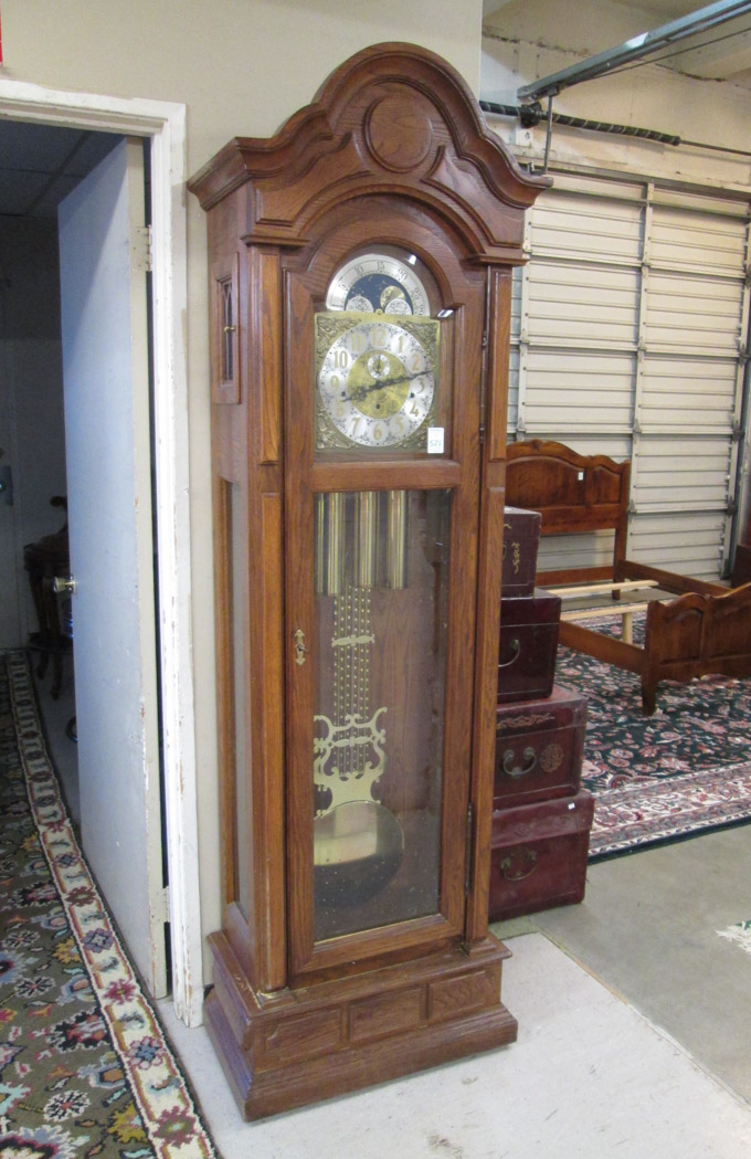 Appraisal: AN OAK TALL CASE FLOOR CLOCK handcrafted by G M