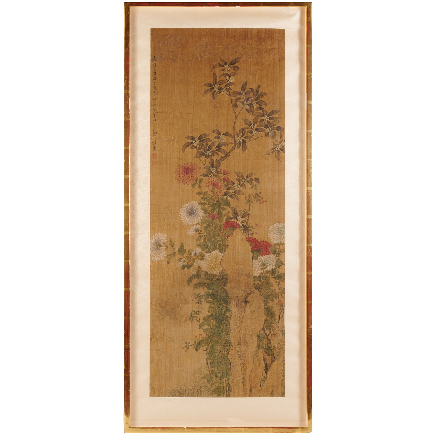 Appraisal: CHINESE SCHOOL SCROLL PAINTING Chinese School th th c Flowering