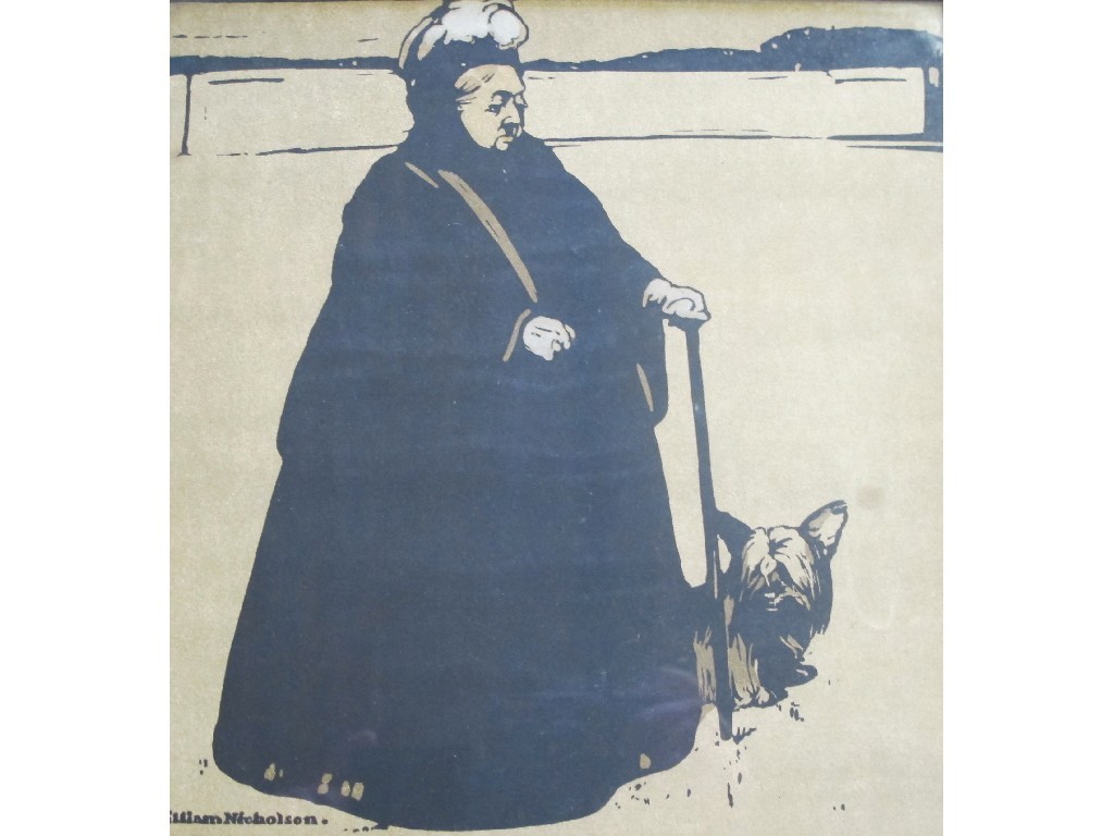 Appraisal: SIR WILLIAM NICHOLSON - QUEEN VICTORIA Woodblock print x cm