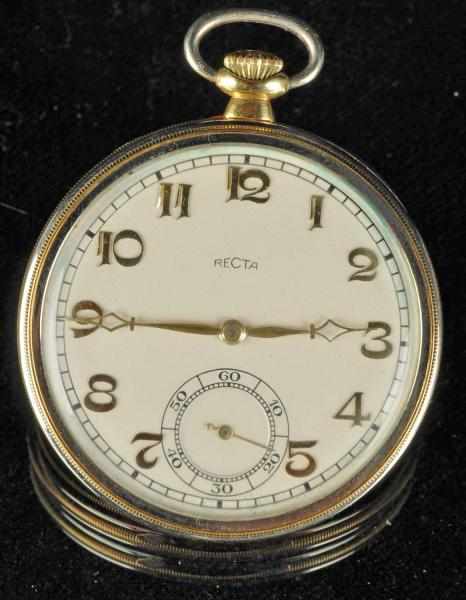 Appraisal: Recta K Y Gold Pocket Watch Description Swiss made jewels