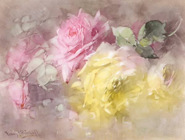 Appraisal: Franz A Bischoff American - Pink and Yellow Roses signed