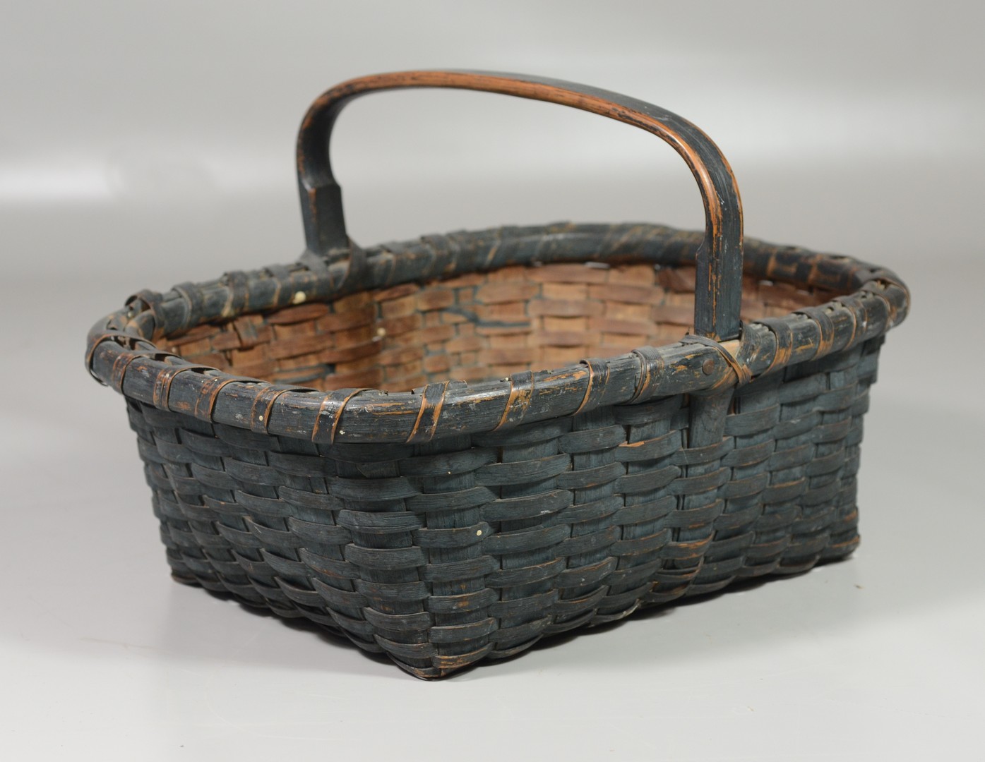 Appraisal: Rectangular Dark Blue Splint Basket l x w x h