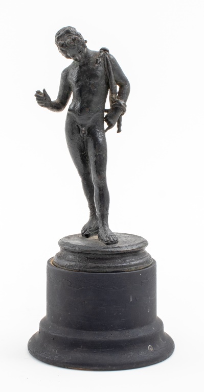 Appraisal: GRAND TOUR PATINATED BRONZE STATUE OF NARCISSUS Grand Tour patinated