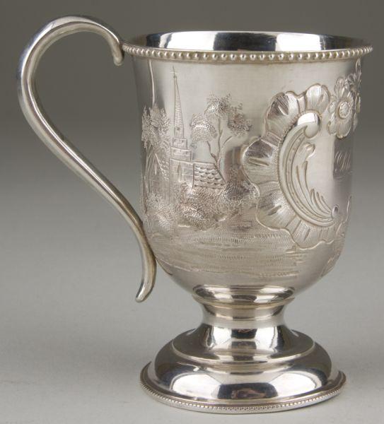 Appraisal: Important Southern Coin Silver Cup by Leinbach footed cup with