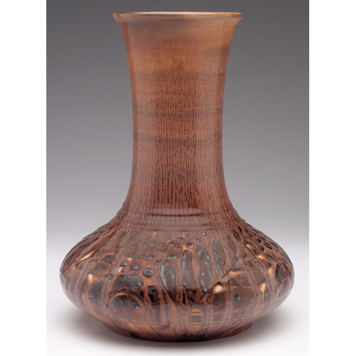 Appraisal: Good Rookwood vase brown matte glaze with a squeeze bag