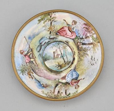 Appraisal: A Small French Enameled Plate Of round flared form with