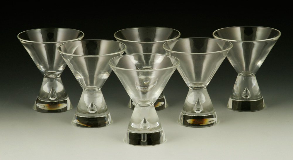 Appraisal: A - Lot of Steuben Martini Glasses Lot of six