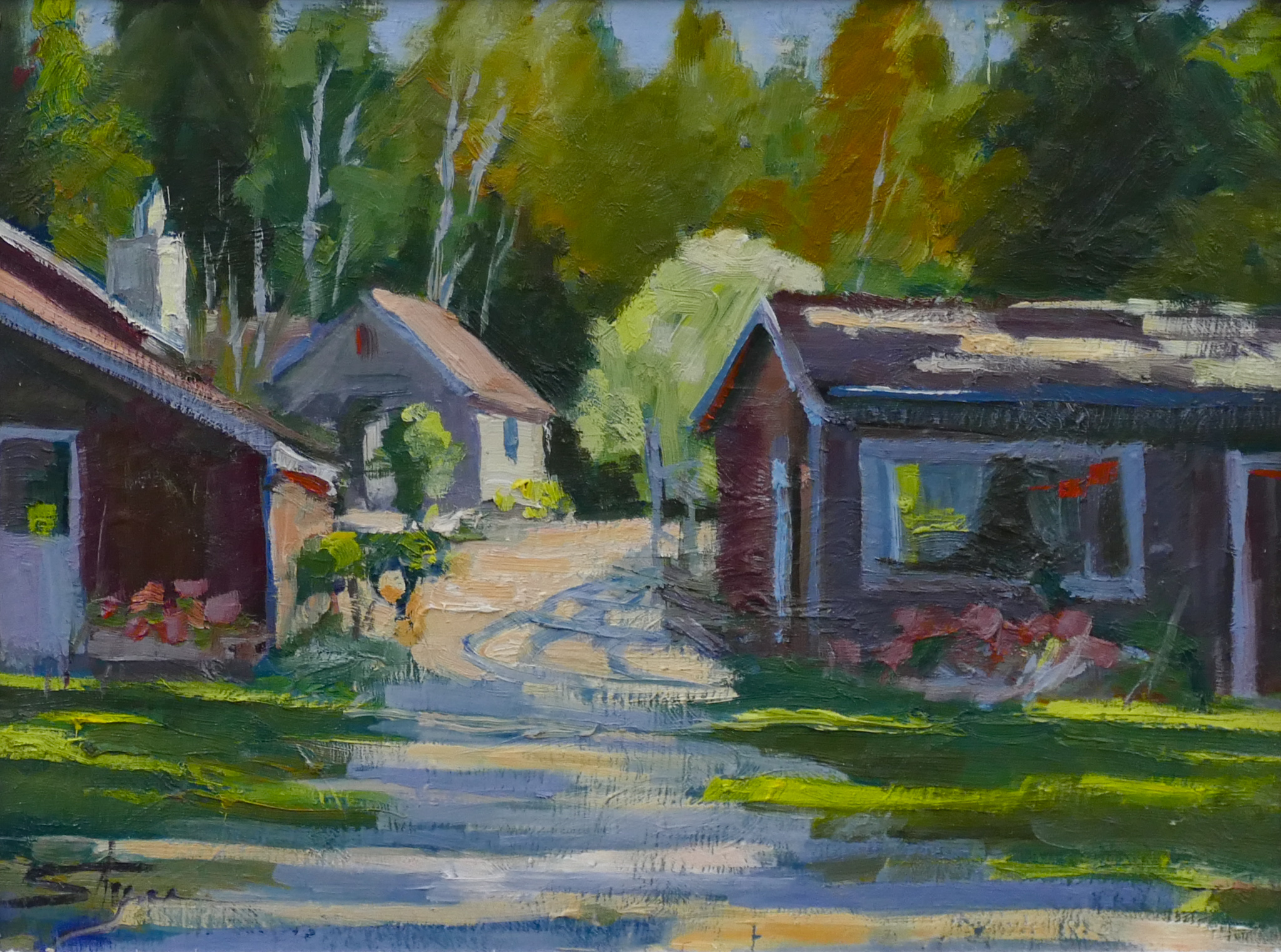 Appraisal: Genevieve Styka ''Sunny Road'' Oil on Masonite Framed ''x ''