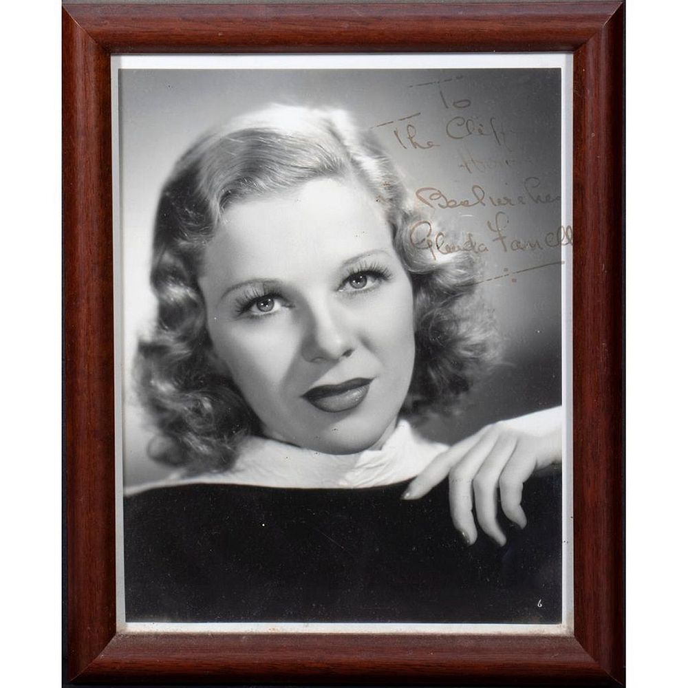 Appraisal: Glenda Farrell Original autographed inscribed photograph Size x Condition Showing