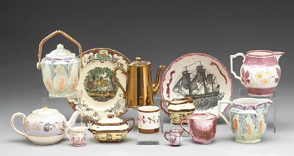 Appraisal: An assembled grouping of lusterware first half th century Variously