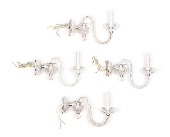 Appraisal: Sale Lot A Set of Cut Glass Single-Light Sconces th