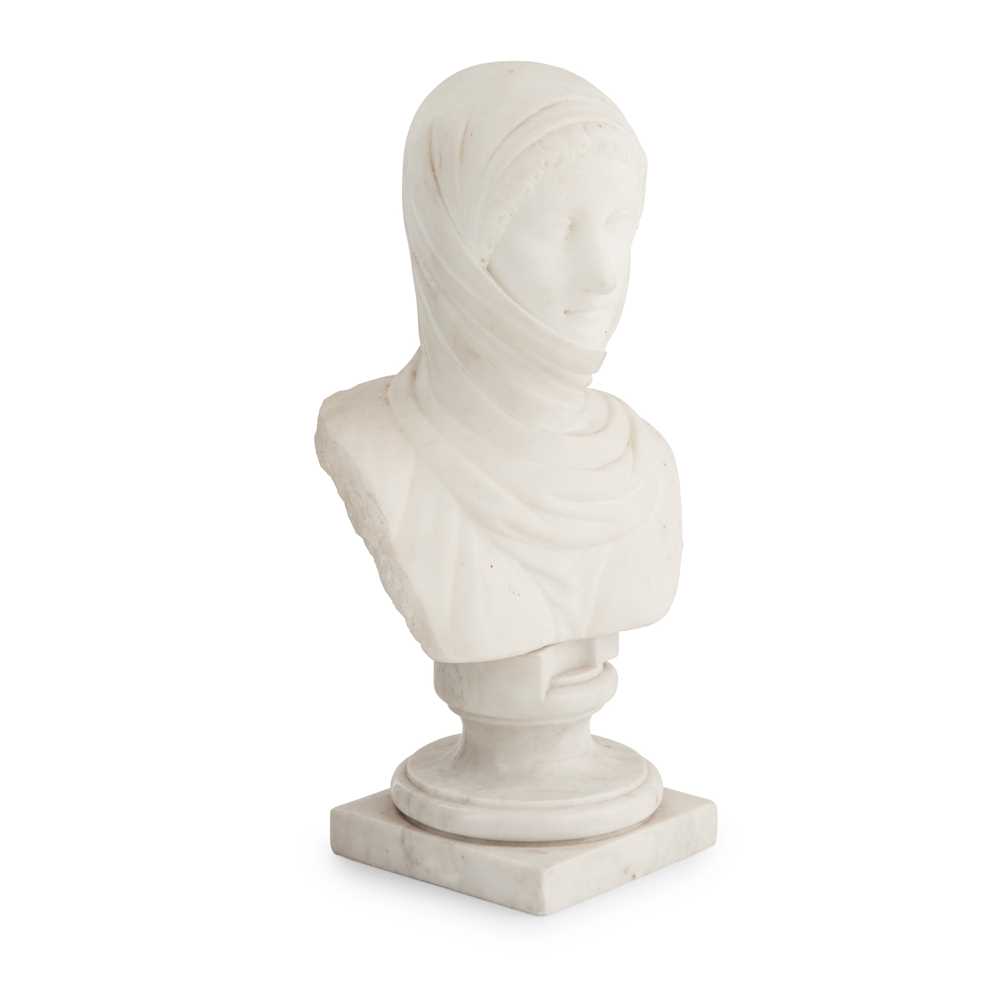 Appraisal: AFTER THE ANTIQUE ITALIAN WHITE MARBLE BUST OF A VESTAL