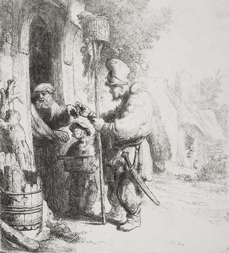 Appraisal: REMBRANDT VAN RIJN The Rat Catcher Etching and drypoint x