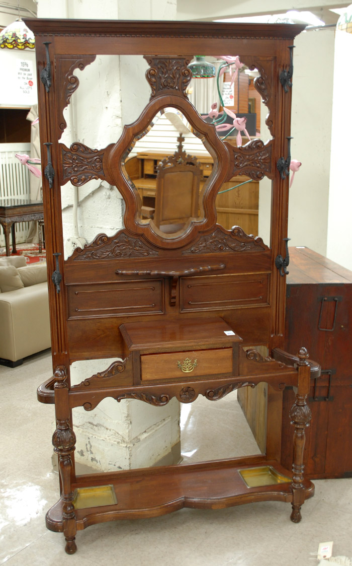 Appraisal: LATE VICTORIAN MAHOGANY HALLSTAND English c restored having six cast