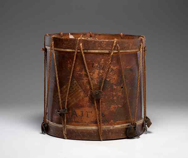 Appraisal: Early American Patriotic Painted Drum Ca '' height x ''