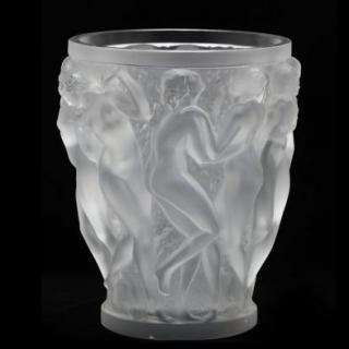 Appraisal: Lalique Crystal Bacchantes Vase molded and frosted glass with repeating