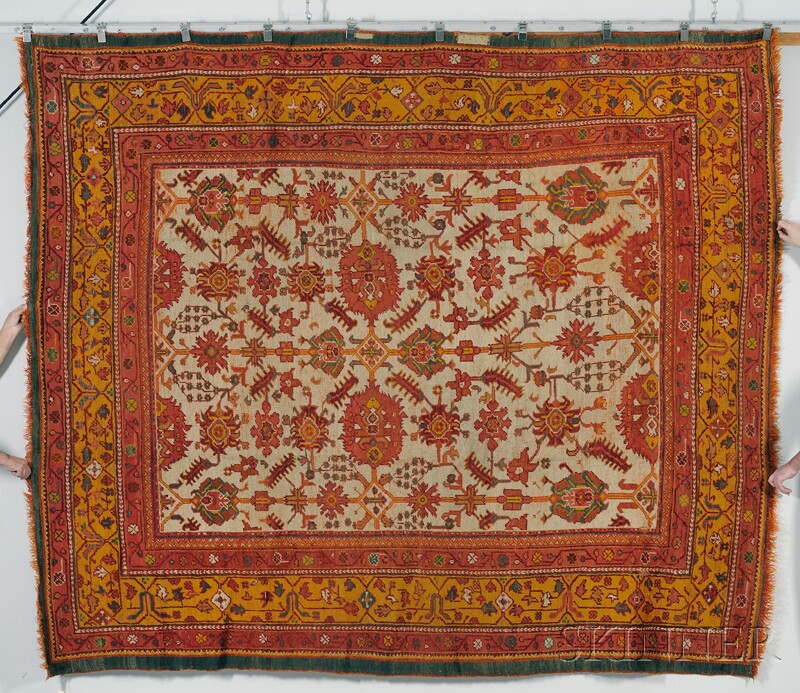 Appraisal: Ushak Carpet West Anatolia late th century areas of wear