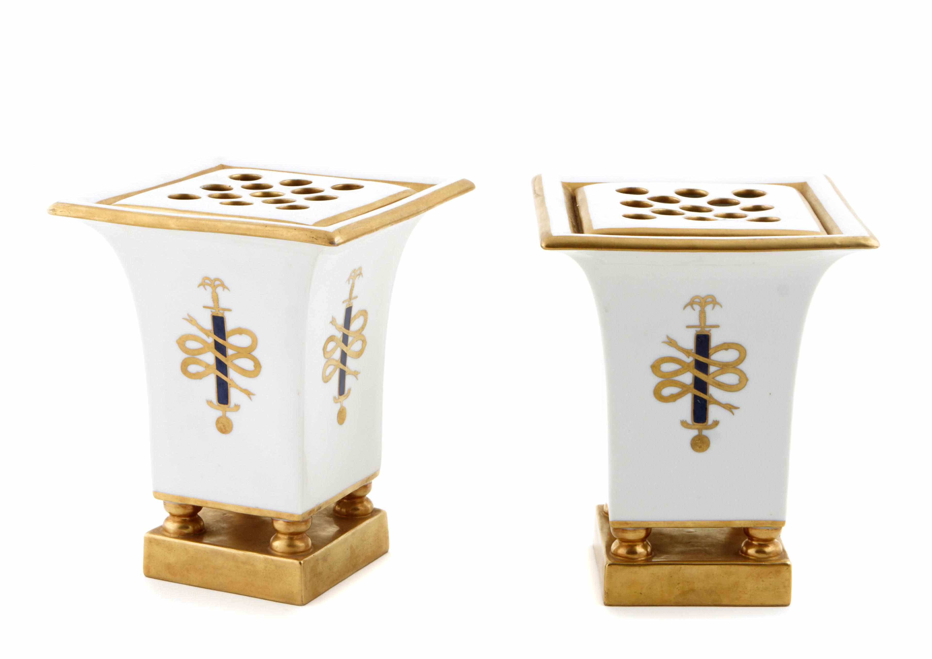 Appraisal: A pair of Continental porcelain bough pots height in width