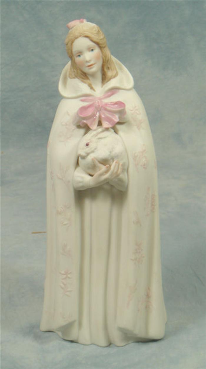 Appraisal: Cybis porcelain figurine Melissa with Rabbit h Estimate -