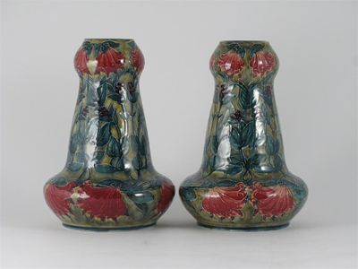 Appraisal: A pair of S Hancock Sons Morrisware vases designed by