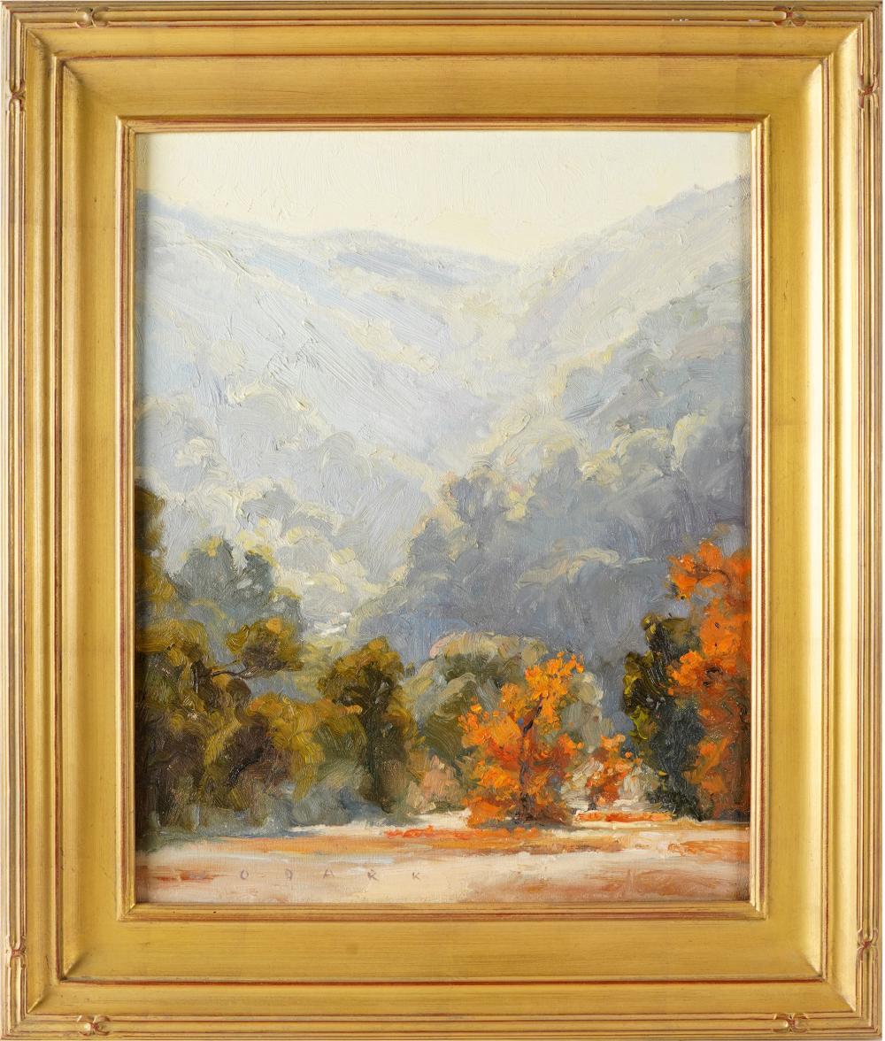 Appraisal: JIM WODARK TH ST CENTURY MOUNTAIN LANDSCAPEoil on canvas board