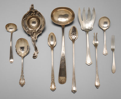 Appraisal: pieces assorted silver flatware including ten pieces Wallace Washington strawberry