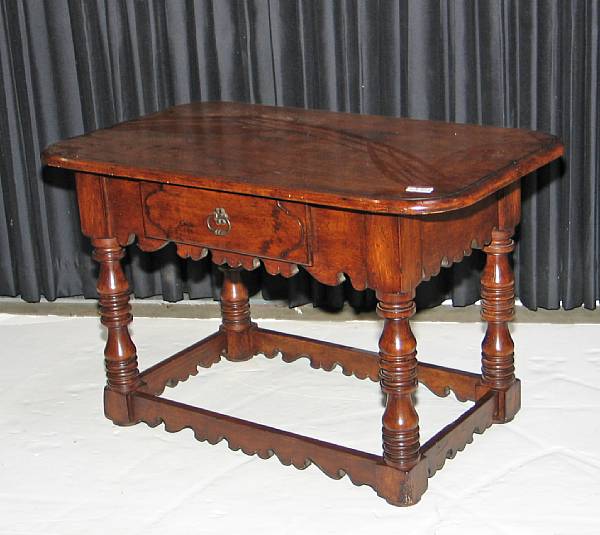 Appraisal: A Baroque style walnut table mid th century height in