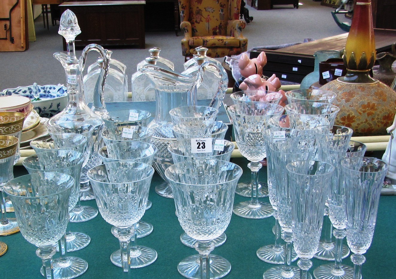 Appraisal: A part suite of St Louis crystal stemware comprising six