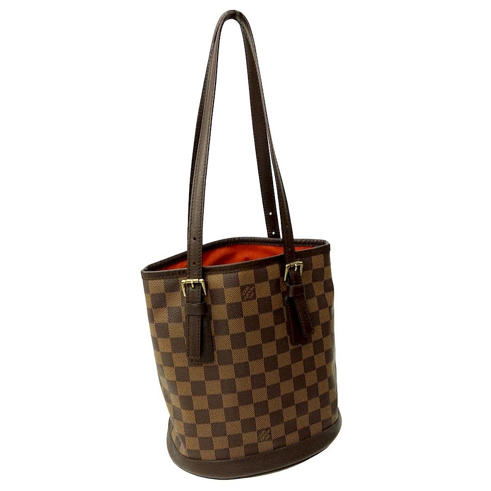 Appraisal: Louis Vuitton Brown Damiere Ebene Marais Bag Louis Vuitton Brown