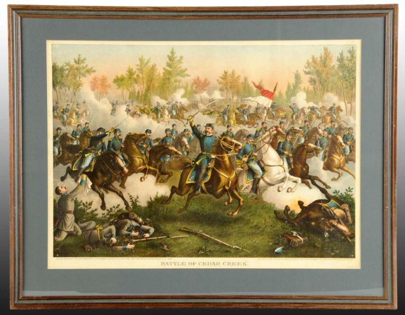 Appraisal: Kurz Allison Litho Battle of Cedar Creek Description Matted and